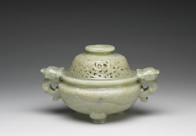 图片[2]-Jade incense burner with animal-mask pattern, Qing dynasty (1644-1911)-China Archive